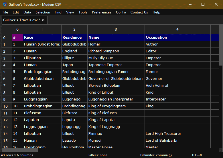 Moving Rows or Columns