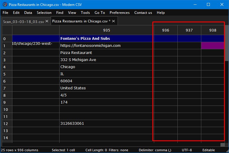 Number of Buffer Columns