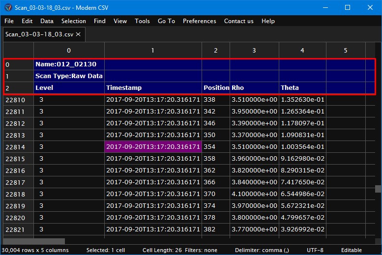 Number of Header Rows