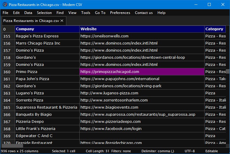 Show Column Labels