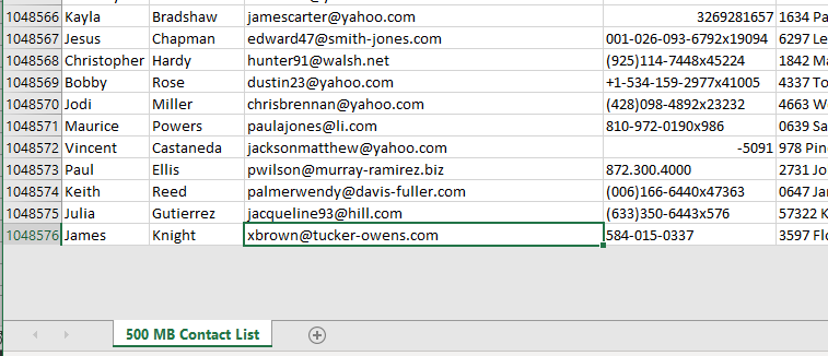 Excel thinks this is the bottom of the file. It isn't.
