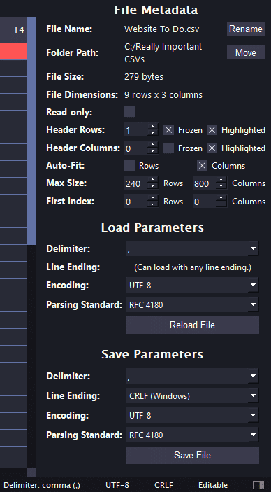 File Metadata Pane