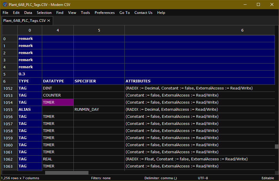 Header rows and columns are frozen