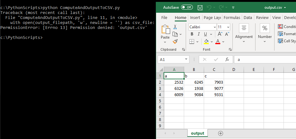 Excel locks your file.