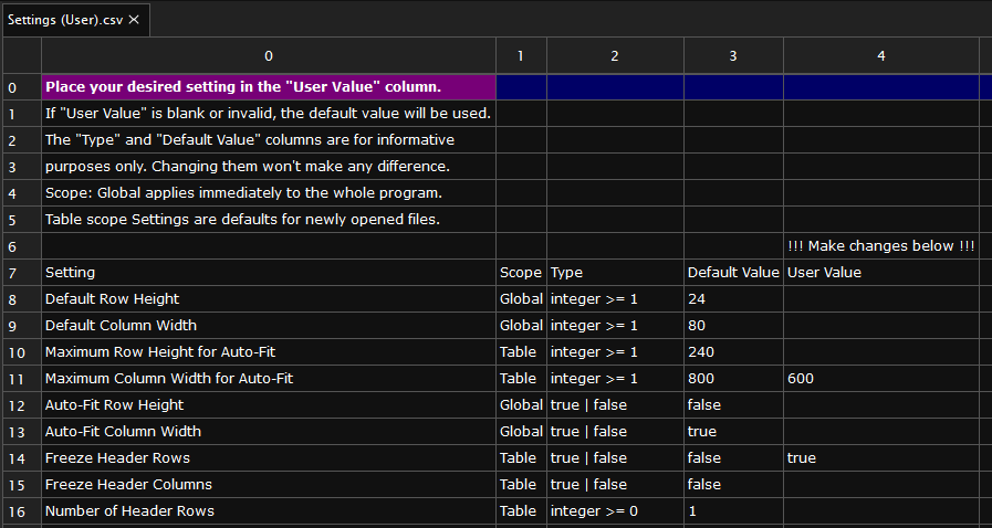 Settings File